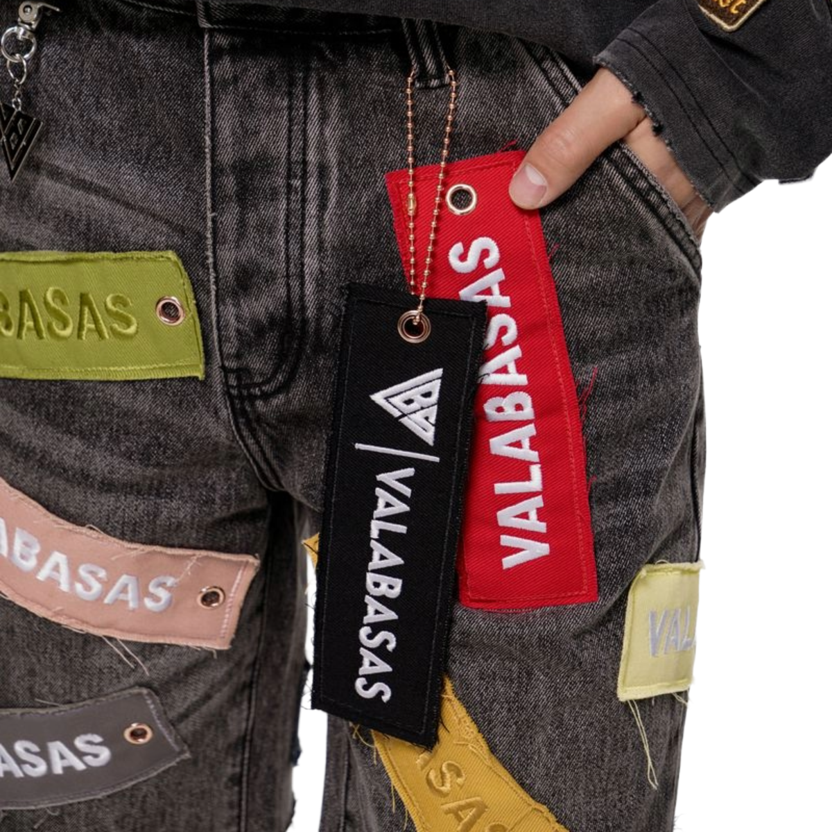 VALABASAS "BANNER" WASHED DENIM SHORTS (GREY)