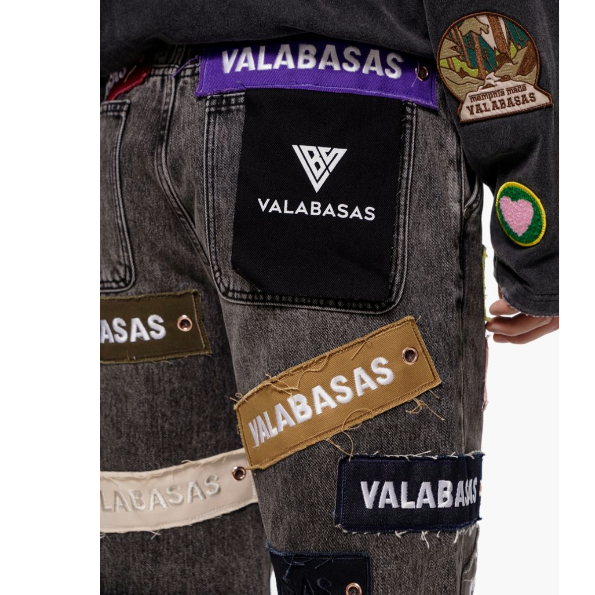 VALABASAS "BANNER" WASHED DENIM SHORTS (GREY)