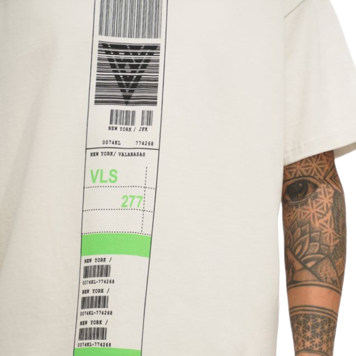 VALABASAS "BAGGAGE CLAIM" SS TEE (CREAM)