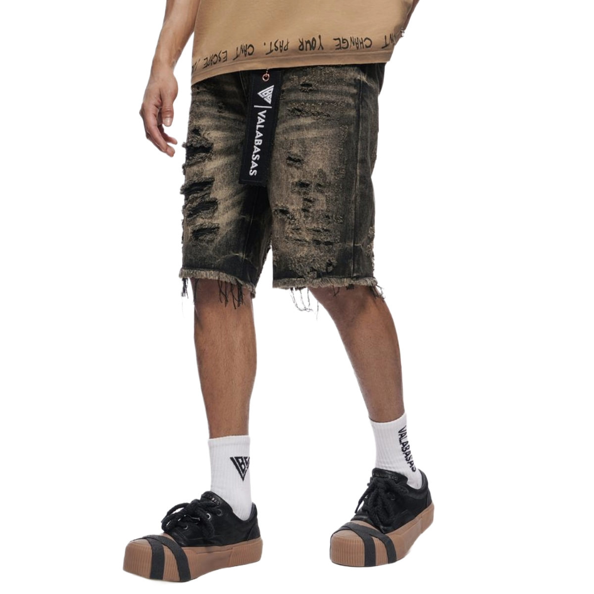 VALABASAS "CLIPPED" WASHED DENIM SHORTS (GREY WASH)