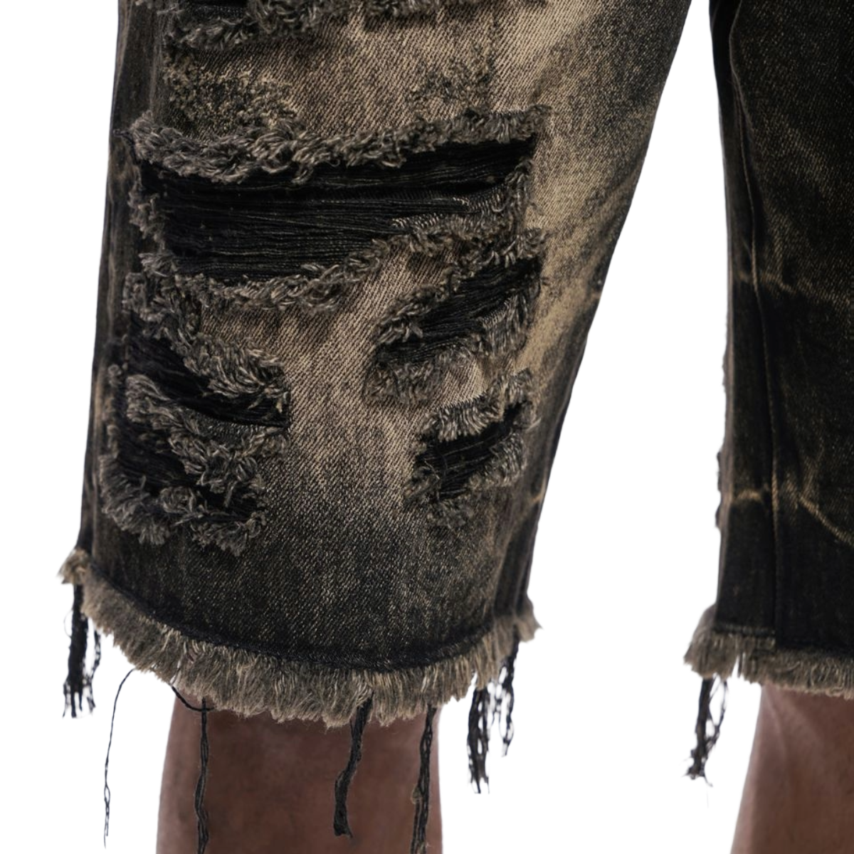 VALABASAS "CLIPPED" WASHED DENIM SHORTS (GREY WASH)
