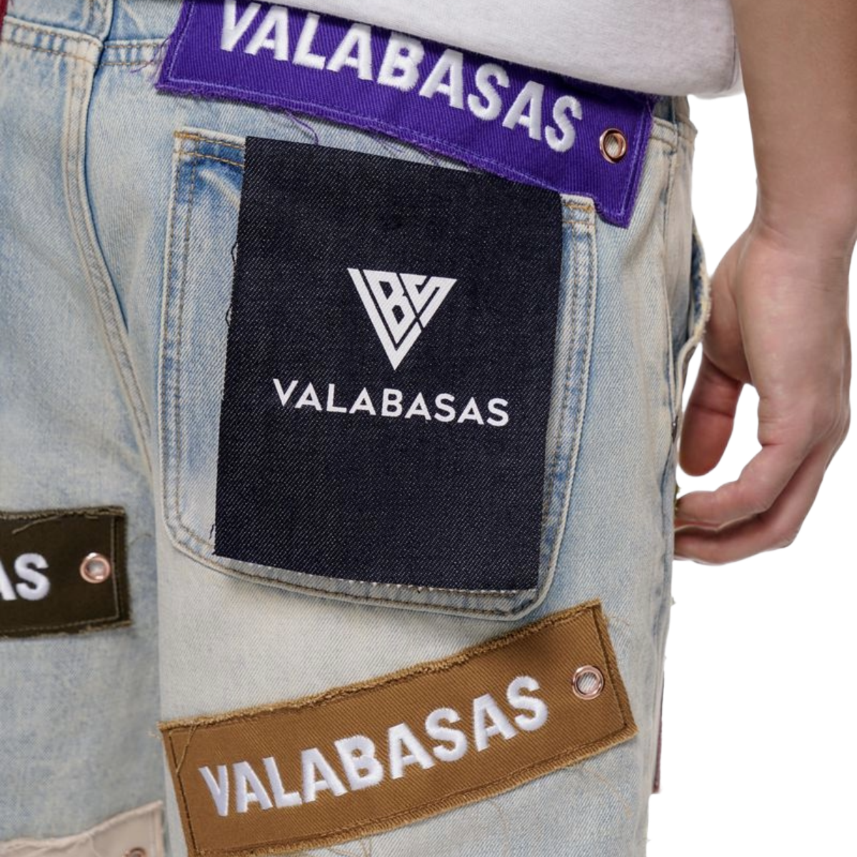 VALABASAS "BANNER" DENIM SHORTS (LT VTG)