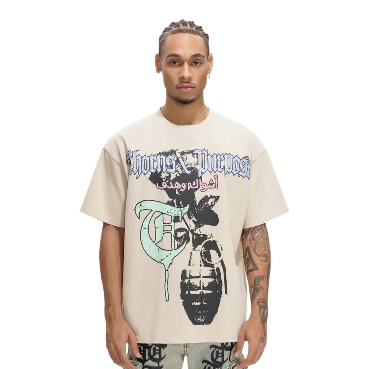 TRNCHS 'THORNS & PURPOSE' SS TEE (APRICOT)