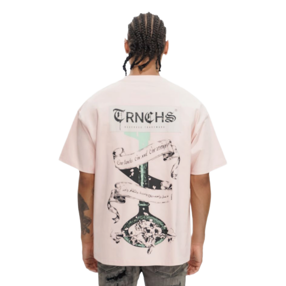TRNCHS 'KEY TO WAR' SS TEE (LT PINK)