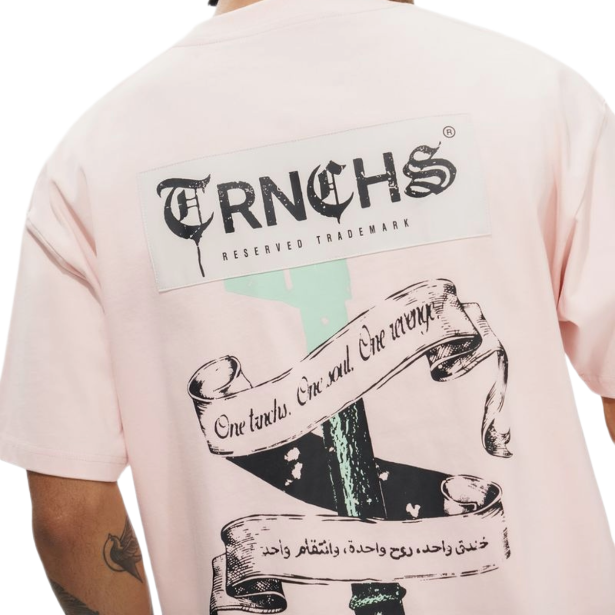 TRNCHS 'KEY TO WAR' SS TEE (LT PINK)