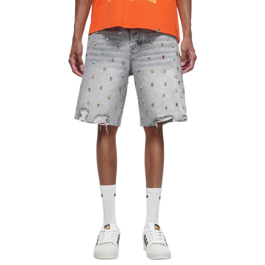 TRNCHS 'BOUNTY' WASHED DENIM SHORTS (GRAY)