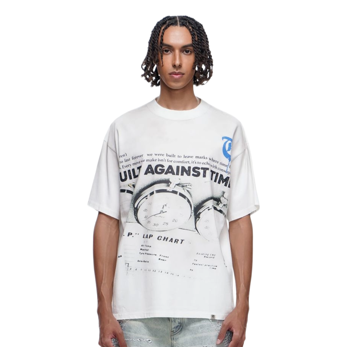 TRNCHS 'BUILT AGAINST TIME' SS TEE (WHT)