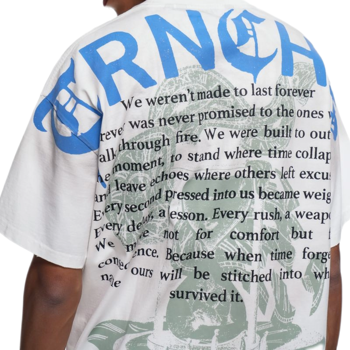 TRNCHS 'BUILT AGAINST TIME' SS TEE (WHT)