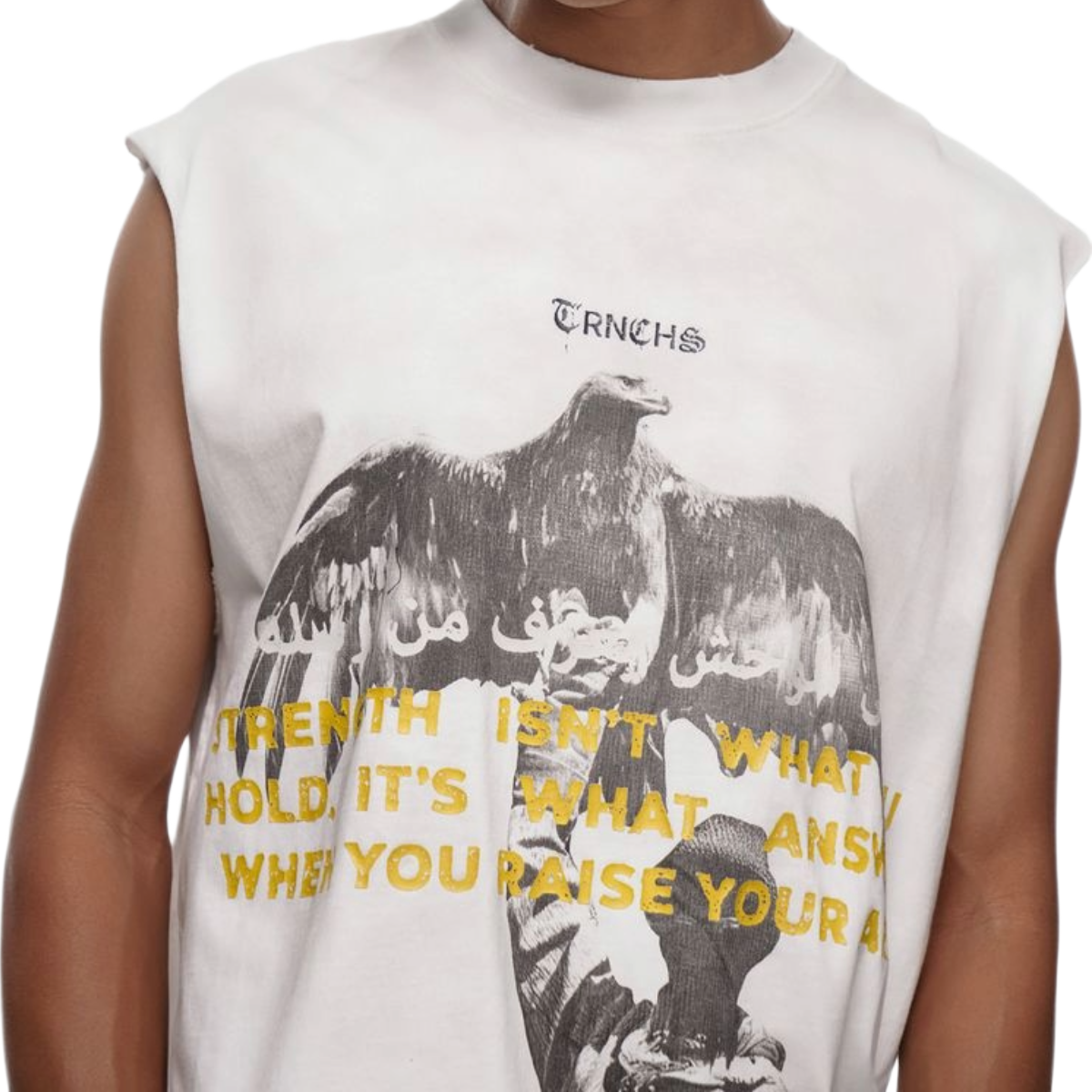 TRNCHS 'SILENT EAGLE' SLEEVELESS (WHT)