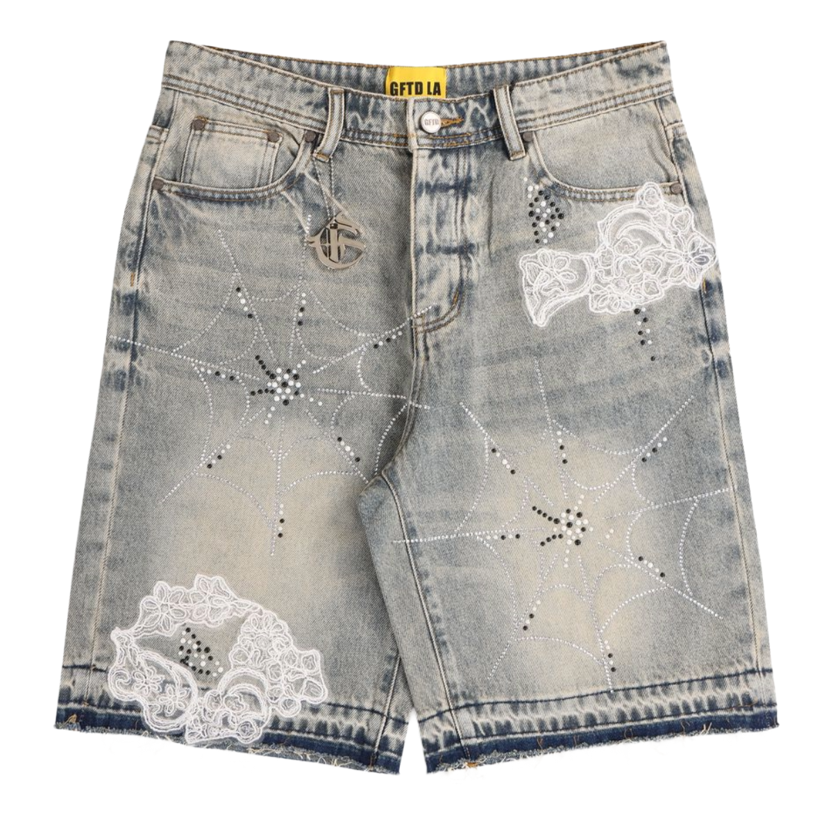 GFTD 'RIOT TOUR' DENIM SHORTS (LT BLUE)