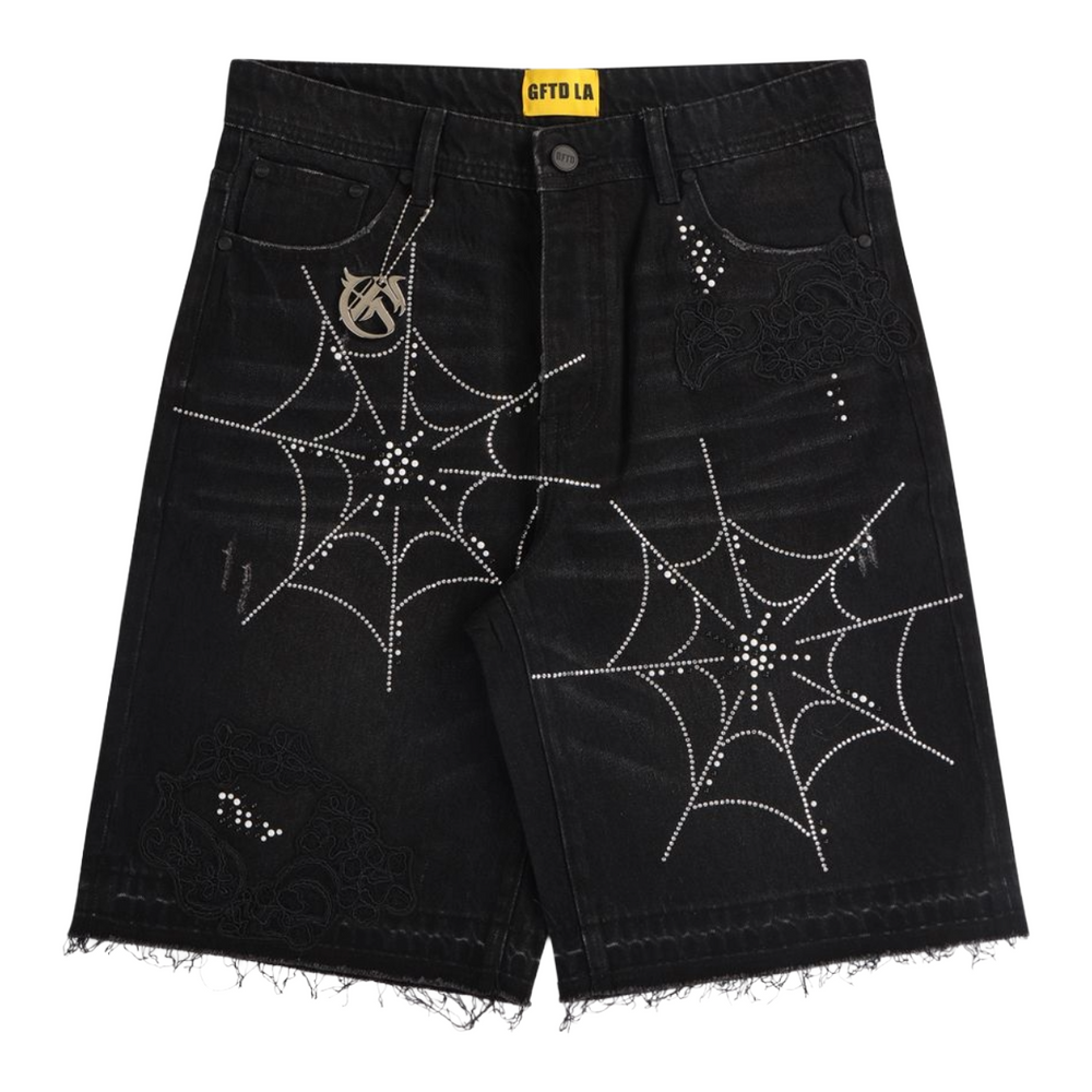 GFTD 'RIOT TOUR' DENIM SHORTS (BLK)