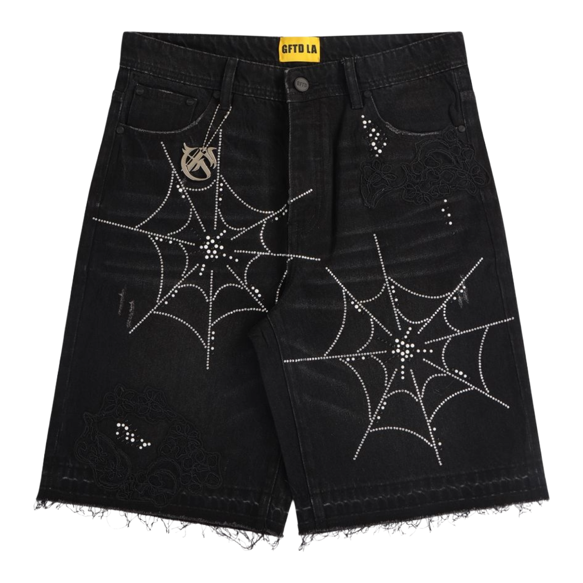GFTD 'RIOT TOUR' DENIM SHORTS (BLK)
