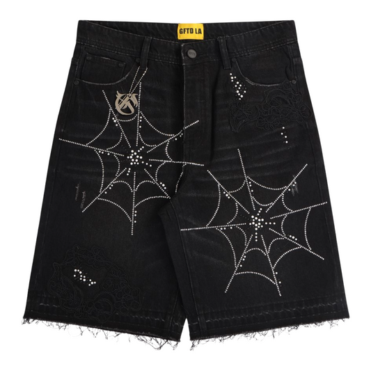 GFTD 'RIOT TOUR' DENIM SHORTS (BLK)