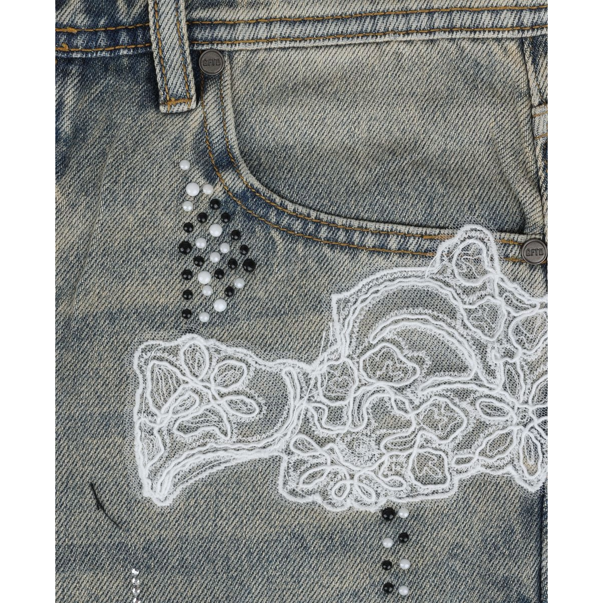 GFTD 'RIOT TOUR' DENIM SHORTS (LT BLUE)