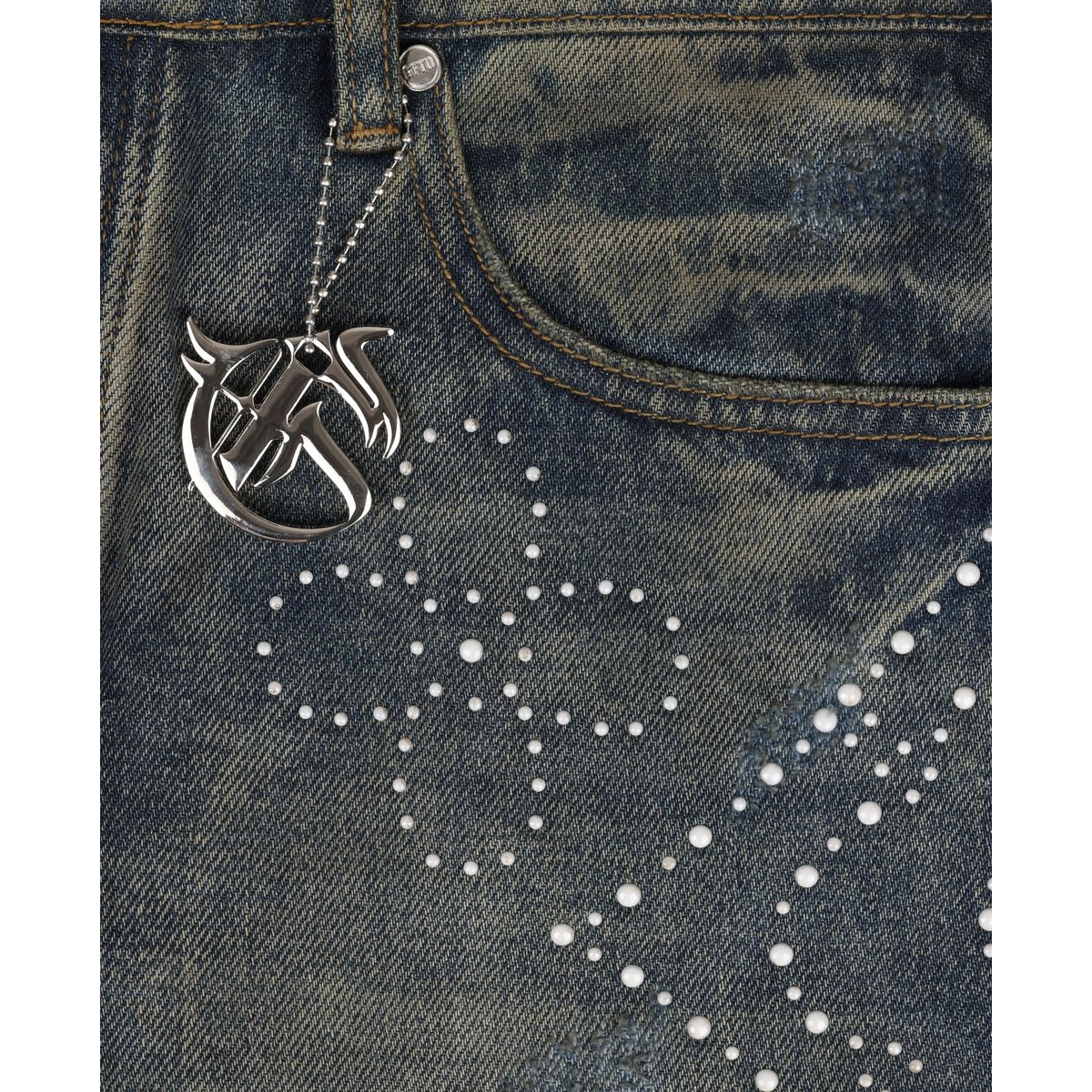 GFTD 'VICES A PARIS' DENIM SHORTS (BLUE)