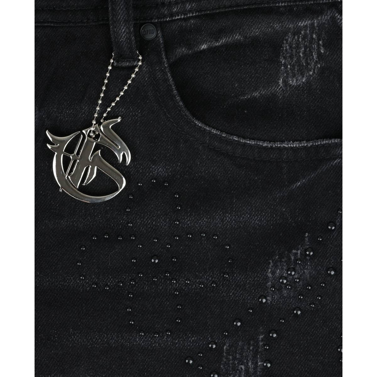 GFTD 'VICES A PARIS' DENIM SHORTS (BLK)