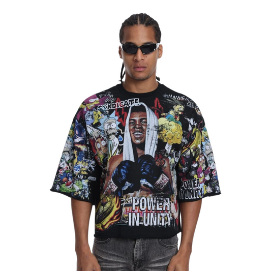 SYNDICATE 'UNITY' SS CROPPED TEE (BLK)