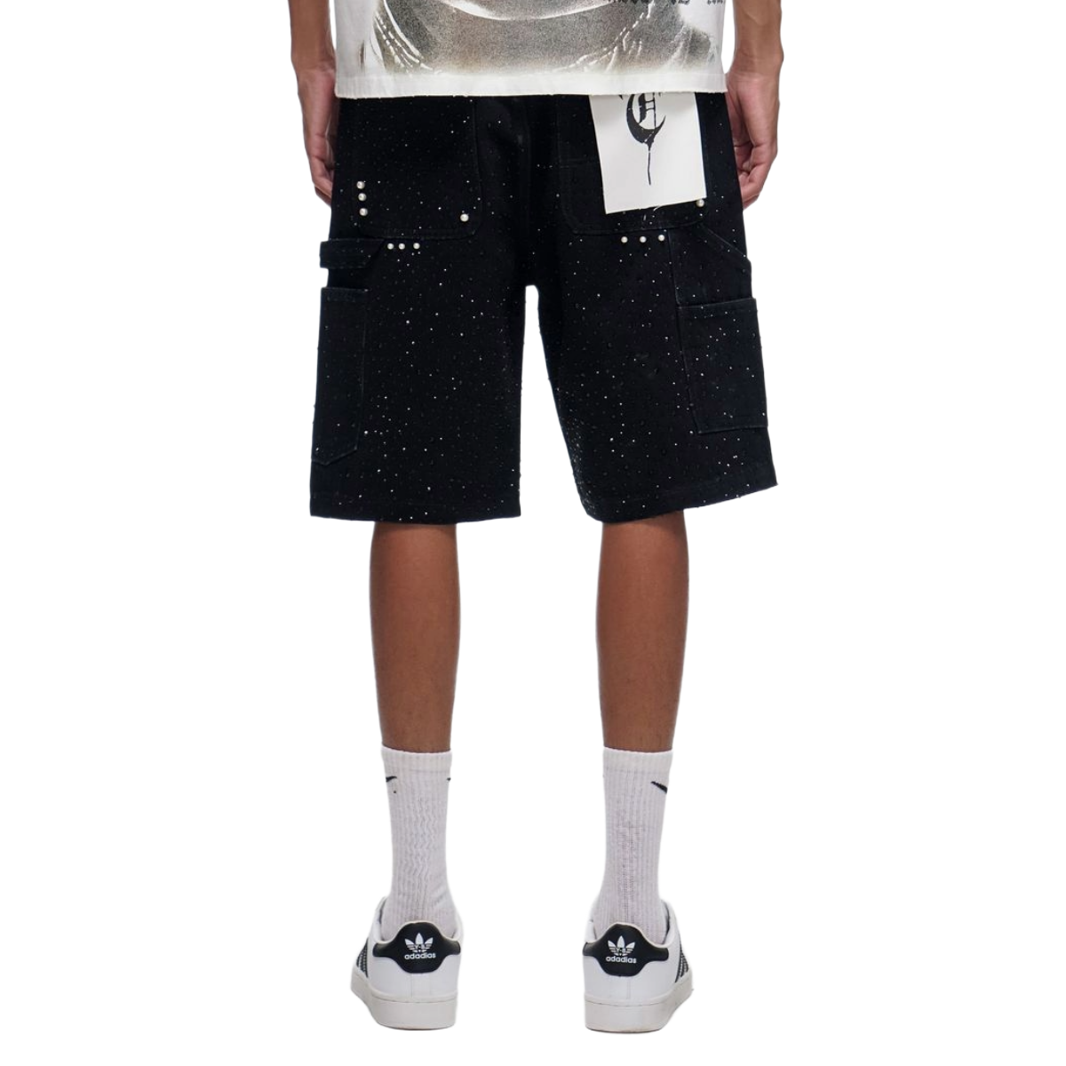 TRNCHS 'ARMOR' DENIM SHORTS (BLK)