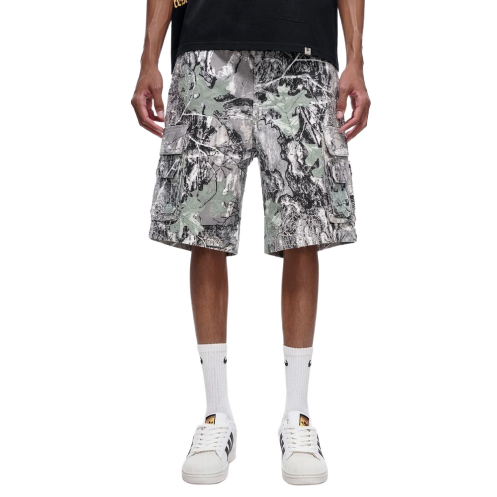 TRNCHS 'ABANDON' DENIM SHORTS (GRAY CAMO)