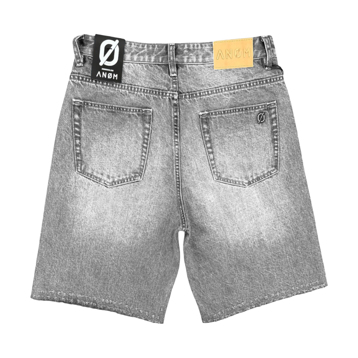 ANOM 'FRAME' WASHED DENIM SHORTS (LT GRAY)