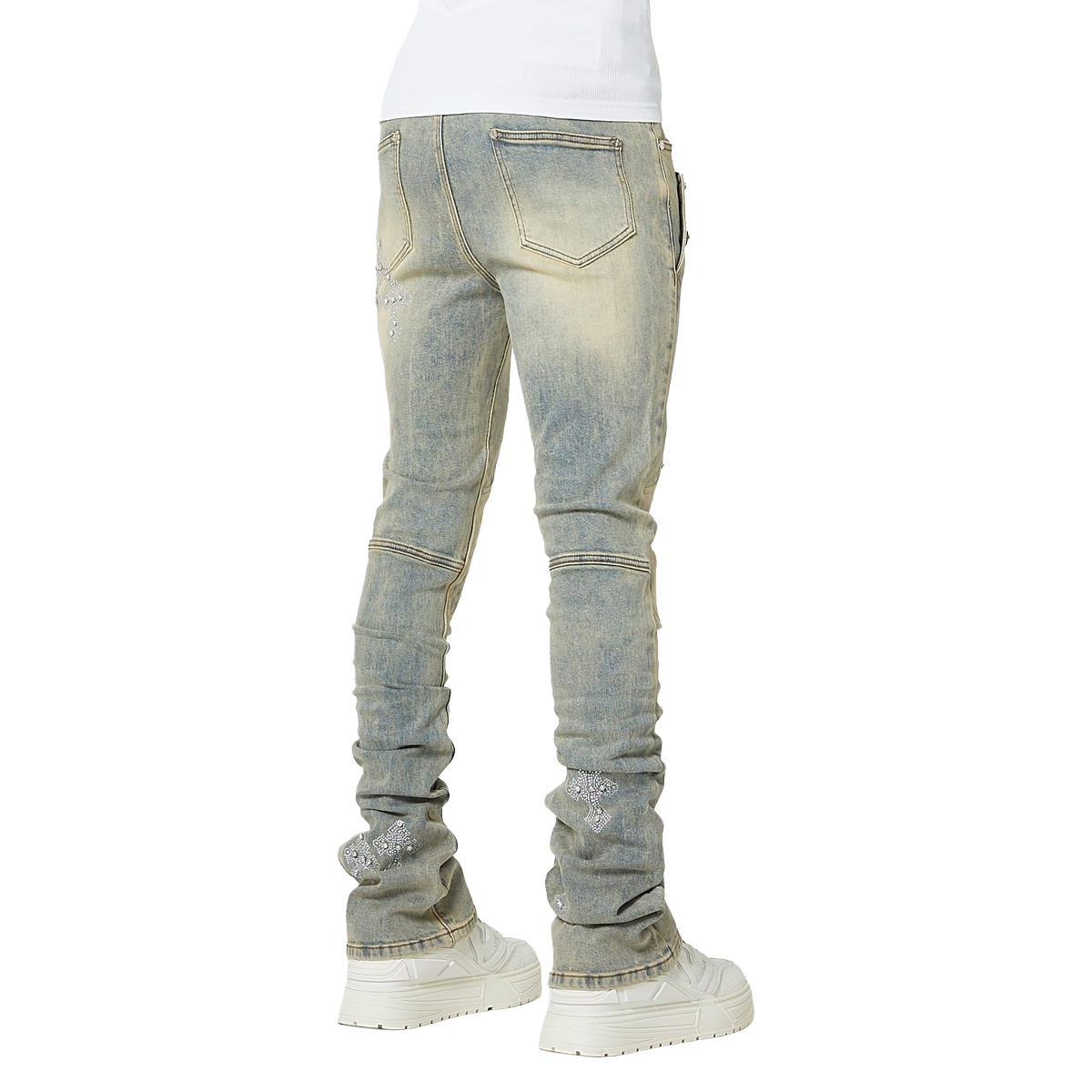 GUAPI 'FADED CROSS' STACKED DENIM (LT BLUE WASH)