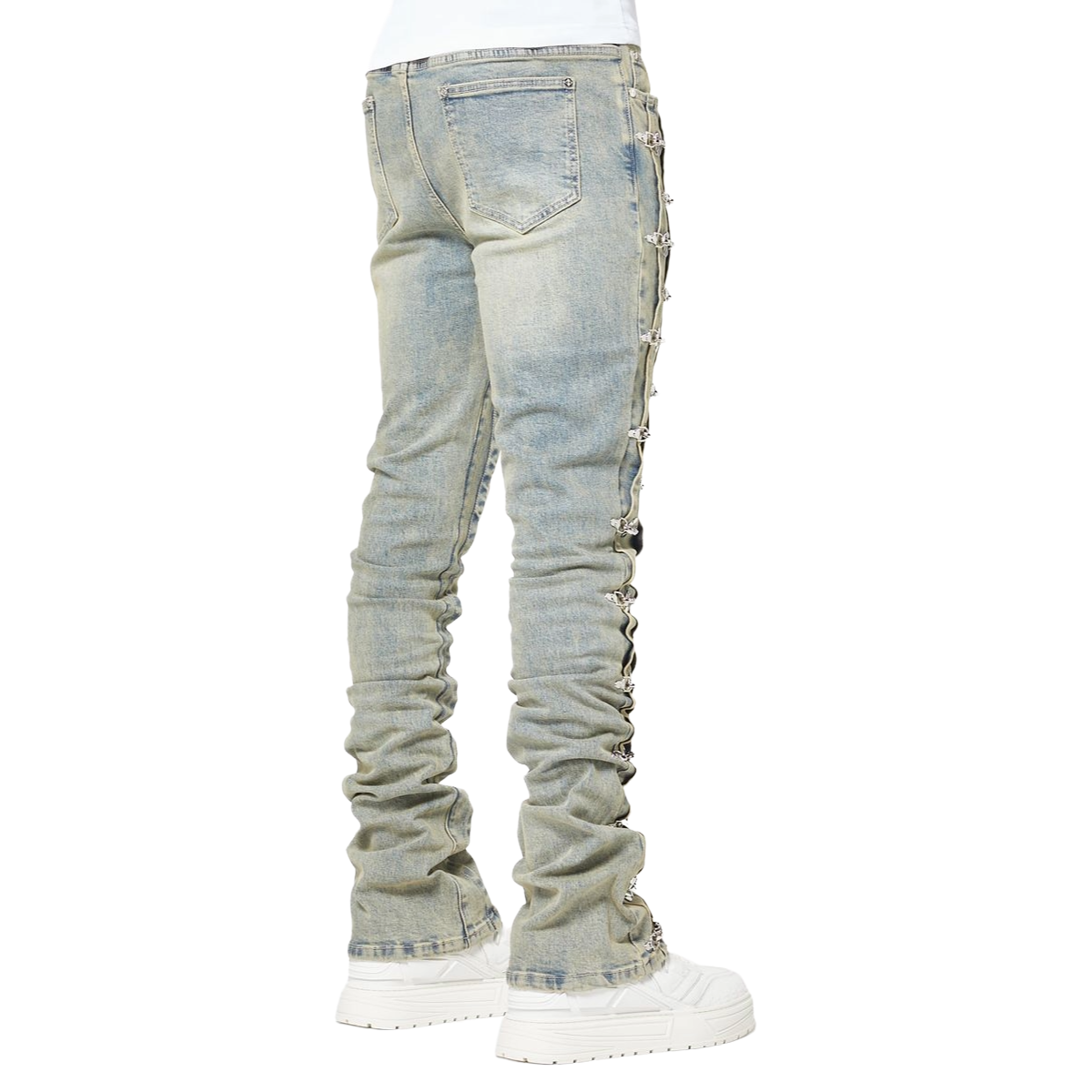 GUAPI 'AVIATION CLASP' SLIM STACKED DENIM (VTG BLUE)