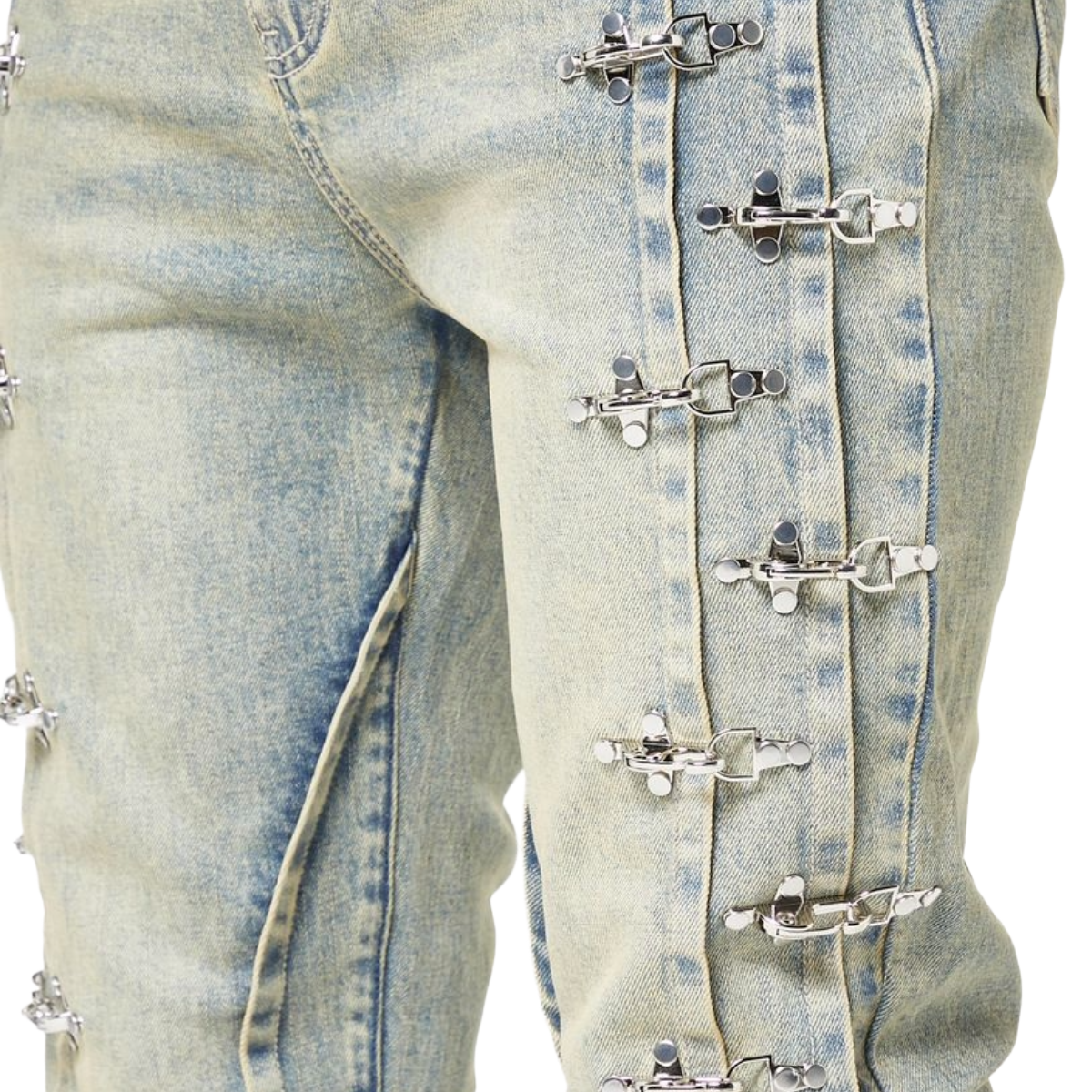 GUAPI 'AVIATION CLASP' SLIM STACKED DENIM (VTG BLUE)