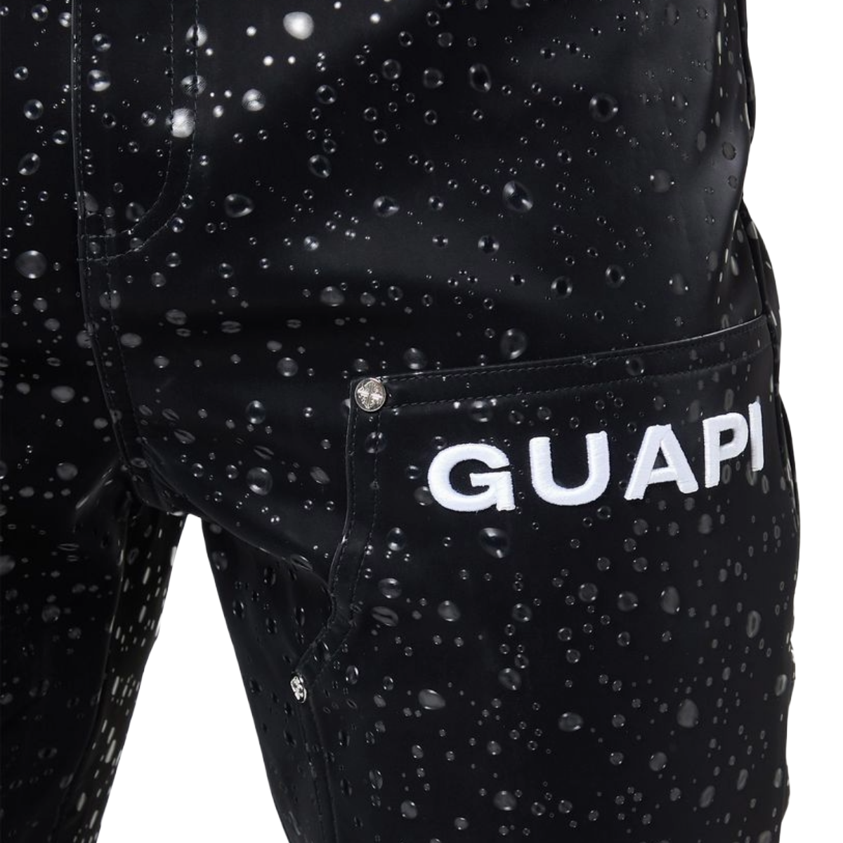 GUAPI 'RAINDROP' LEATHER PANTS (OBSIDIAN BLK)