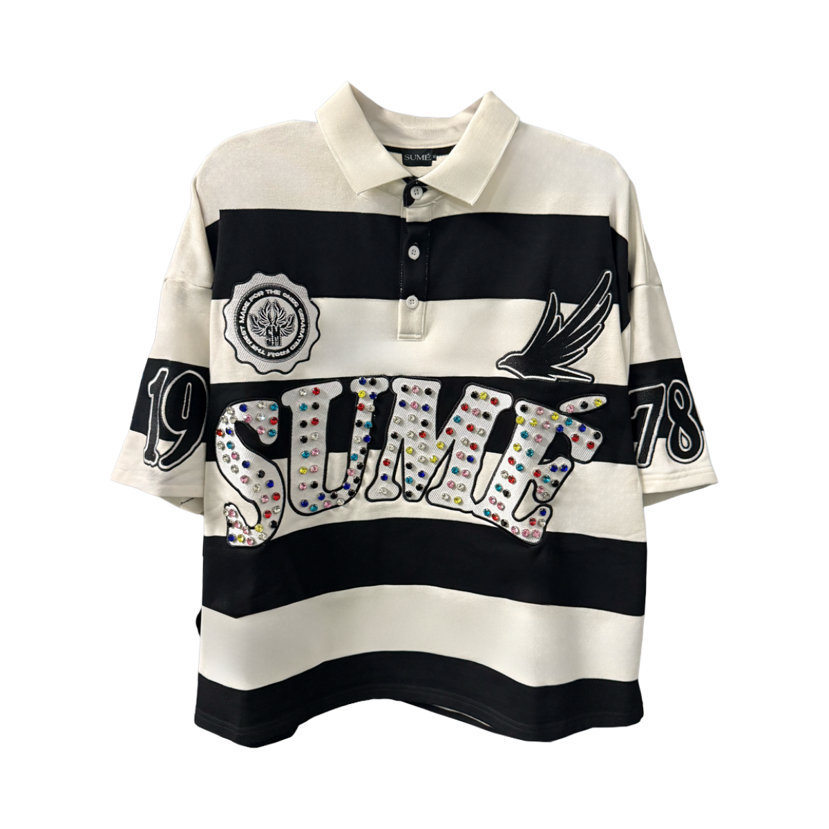 SUMÉ 'ZEBRA' SS POLO (BLK/WHT)