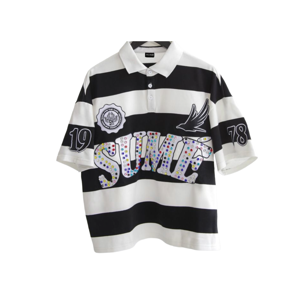 SUMÉ 'ZEBRA' SS POLO (BLK/WHT)