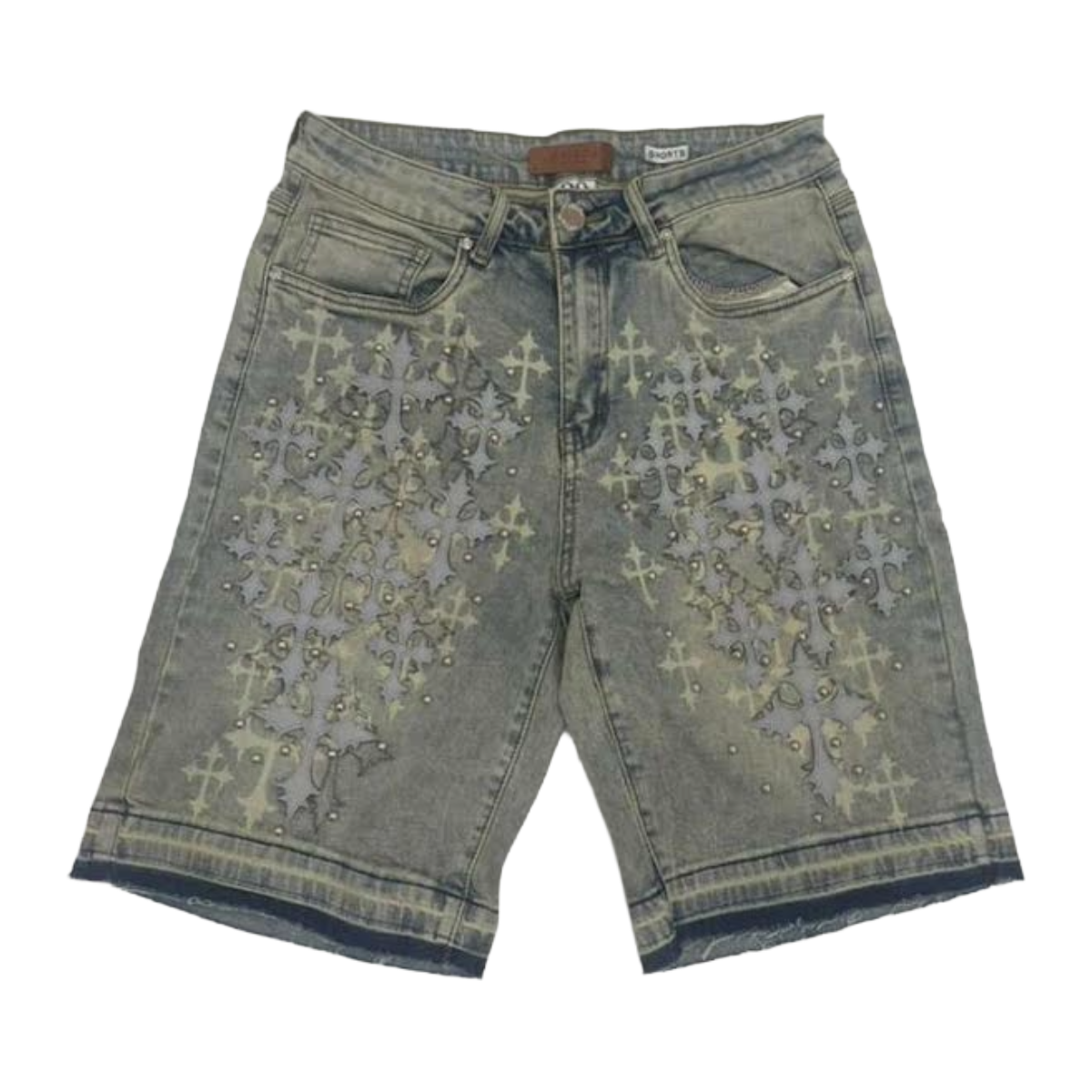 WAIMEA 'CROSS' WASHED DENIM SHORTS (VTG BLUE)