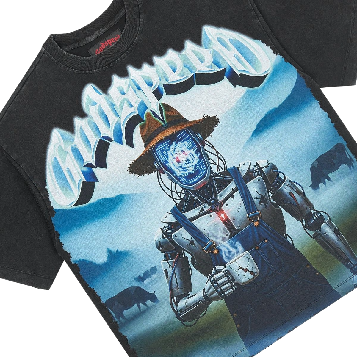 GODSPEED 'AURA FARM' SS TEE (BLK WASH)