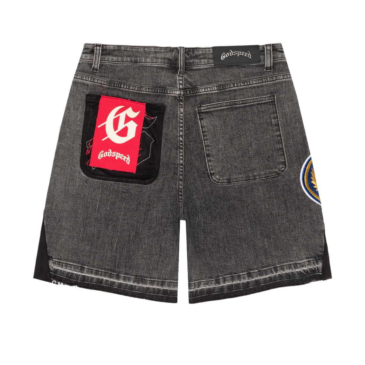 GODSPEED 'PATCHWORK V2' DENIM SHORTS (GREY)