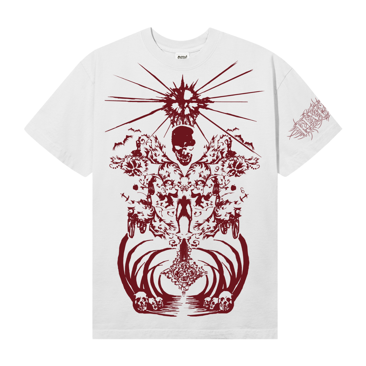 REVENGE 'SHRINE' SS TEE (WHT/BRGDY)