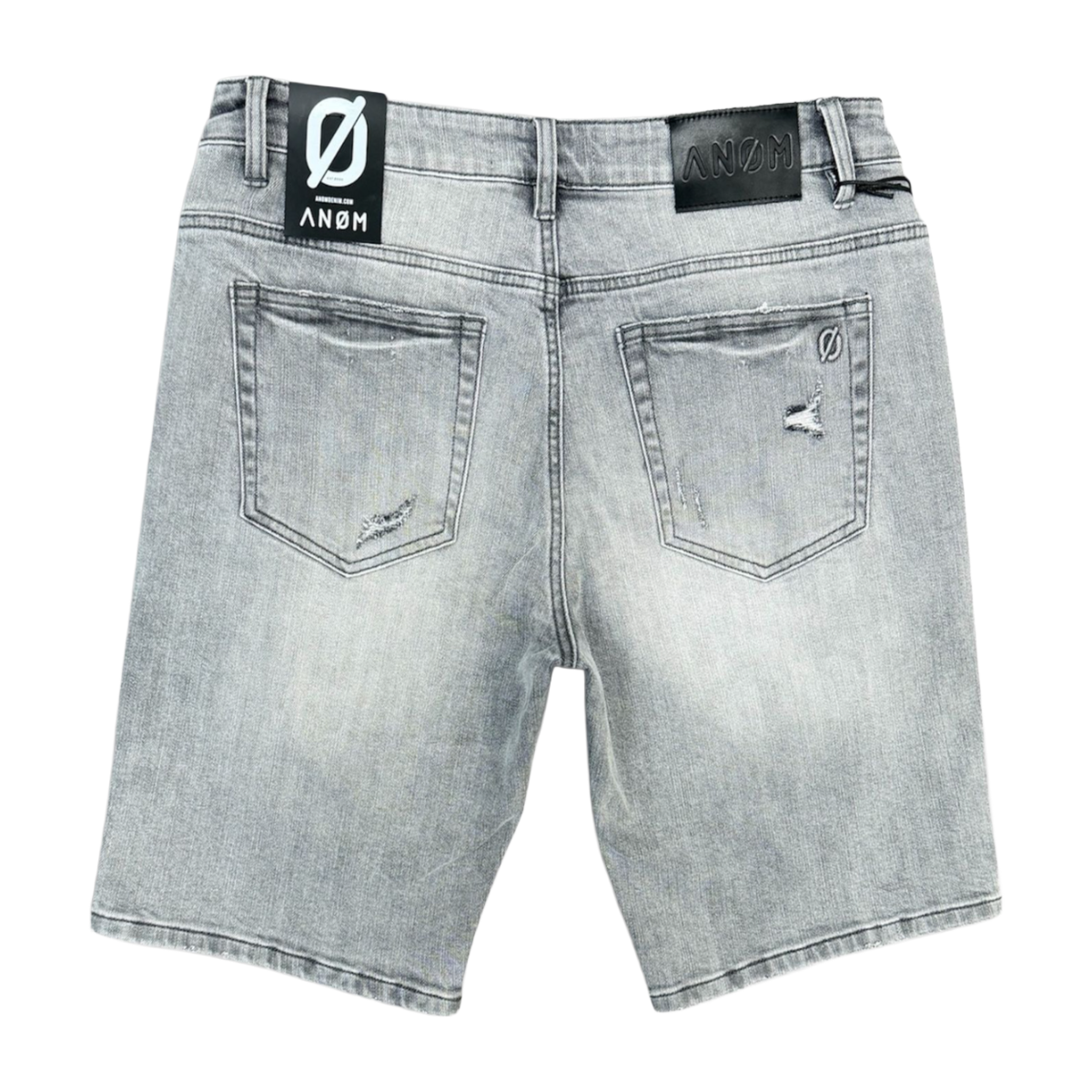 ANOM "STRIKER" DENIM SHORTS (SNOW GRAY)