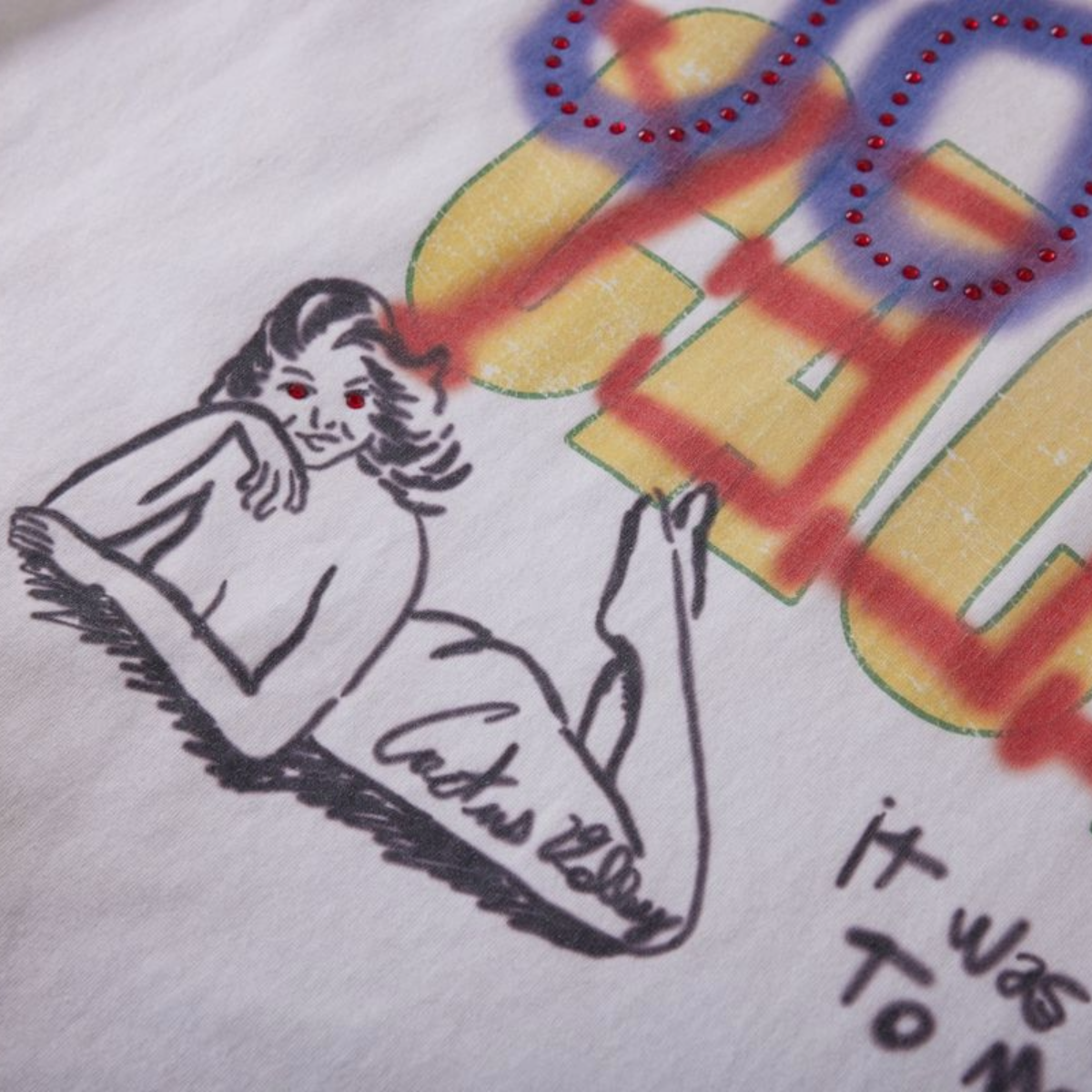 AZVA 'CACTUS GRAFFITI' SS TEE (DRTY WHT)