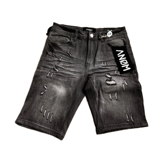 ANOM "SHADOW" DENIM SHORTS (LT GRAY)