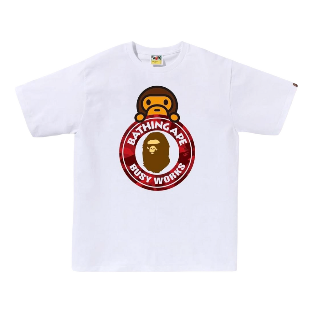 BAPE 'BUSY WORKS' SS TEE (WHT)