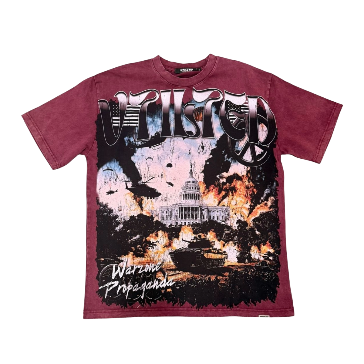VTILTED "PROPAGANDA" SS TEE (BERRY)