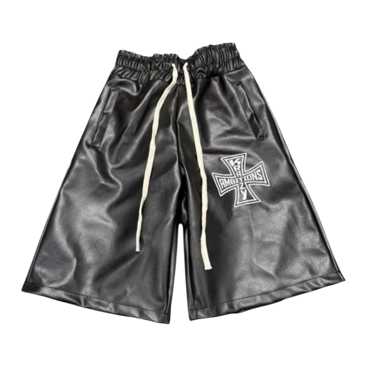 KRAZY AMBITIONS LEATHER SHORTS (BLK)