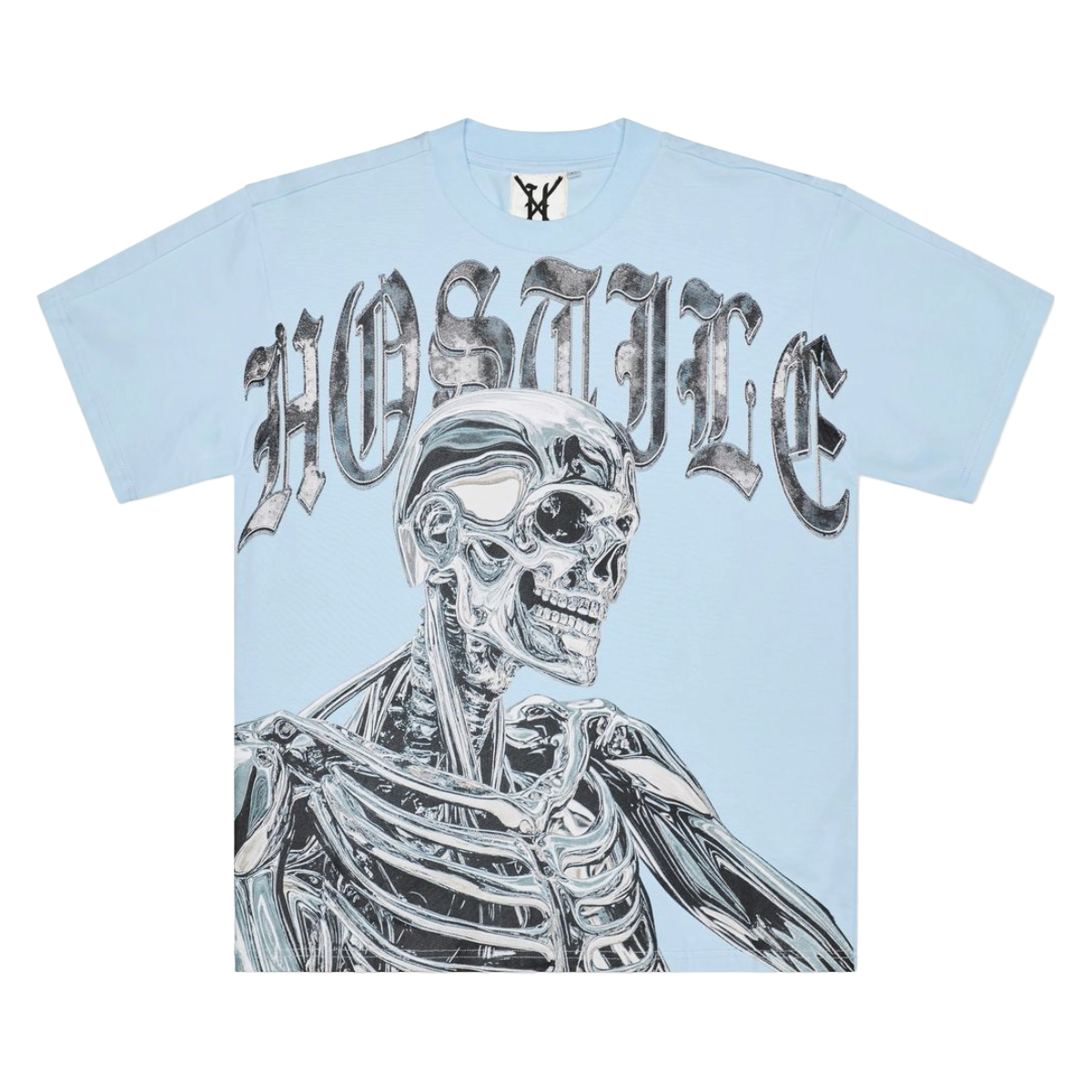 XHOSTILE "CHROME SKELETON" SS TEE (SKY BLUE)