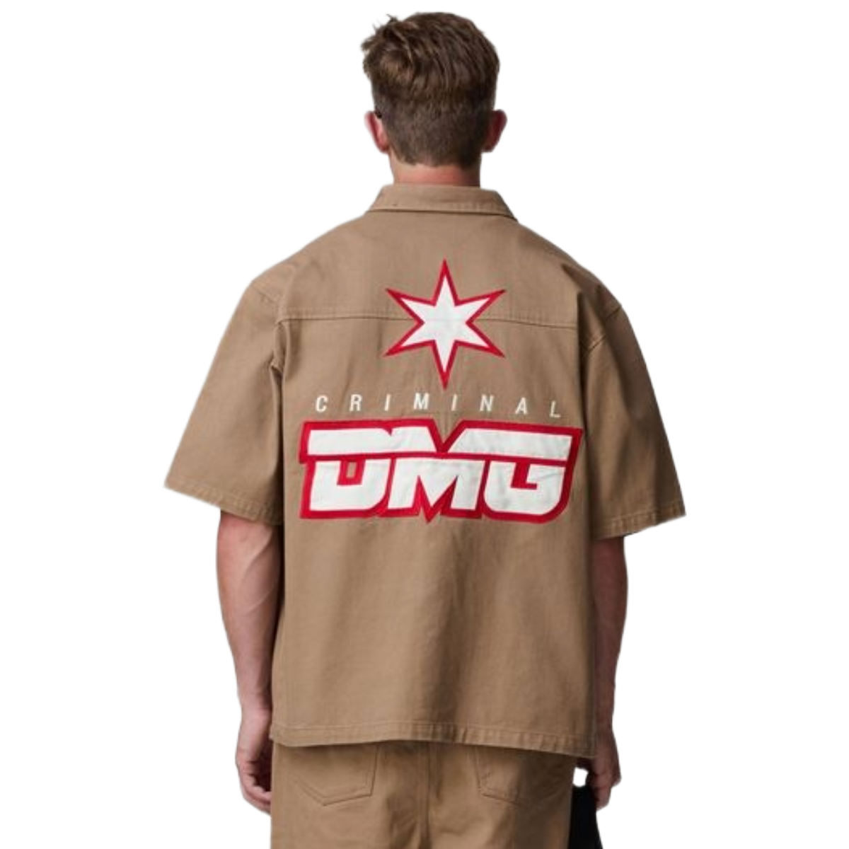 CD "STAR LOGO" BUTTON UP (STONE)