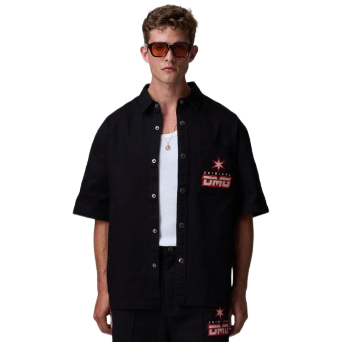 CD "STAR LOGO" BUTTON UP (BLK)
