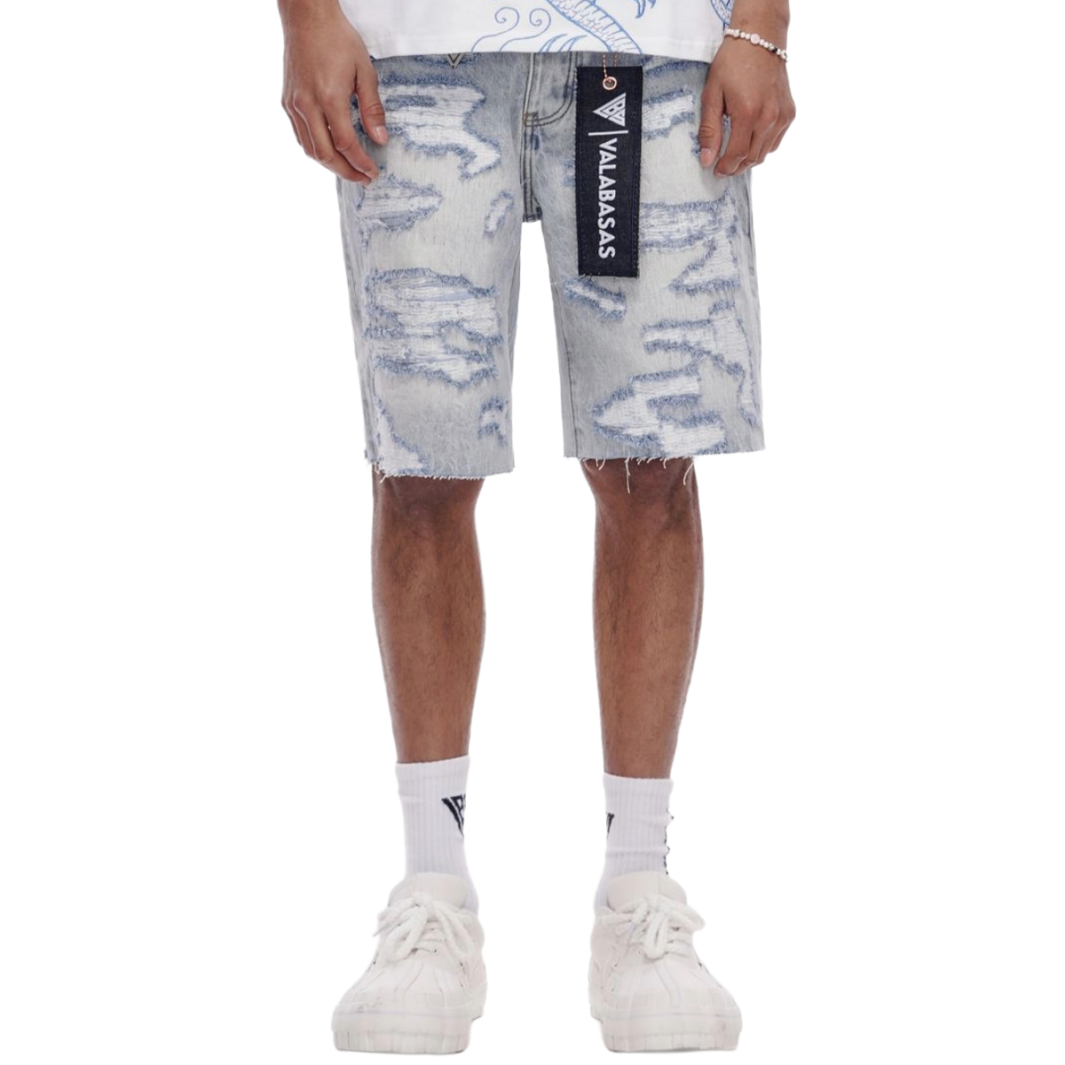 VALABASAS "INCISE" DEMIM SHORTS (LT BLUE WASH)
