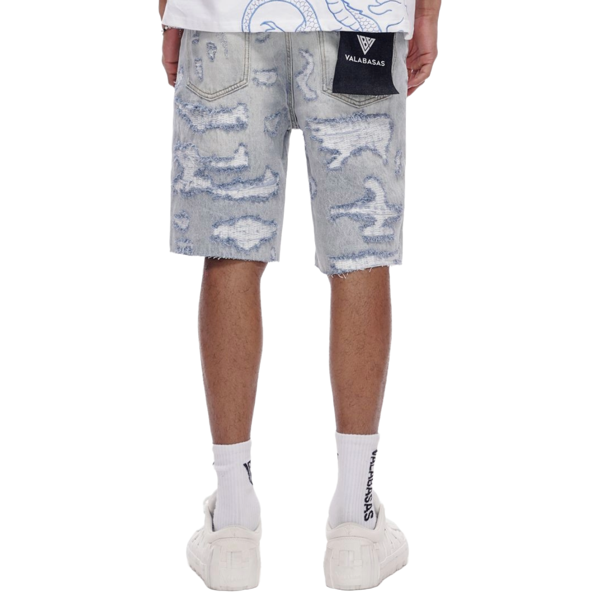 VALABASAS "INCISE" DEMIM SHORTS (LT BLUE WASH)