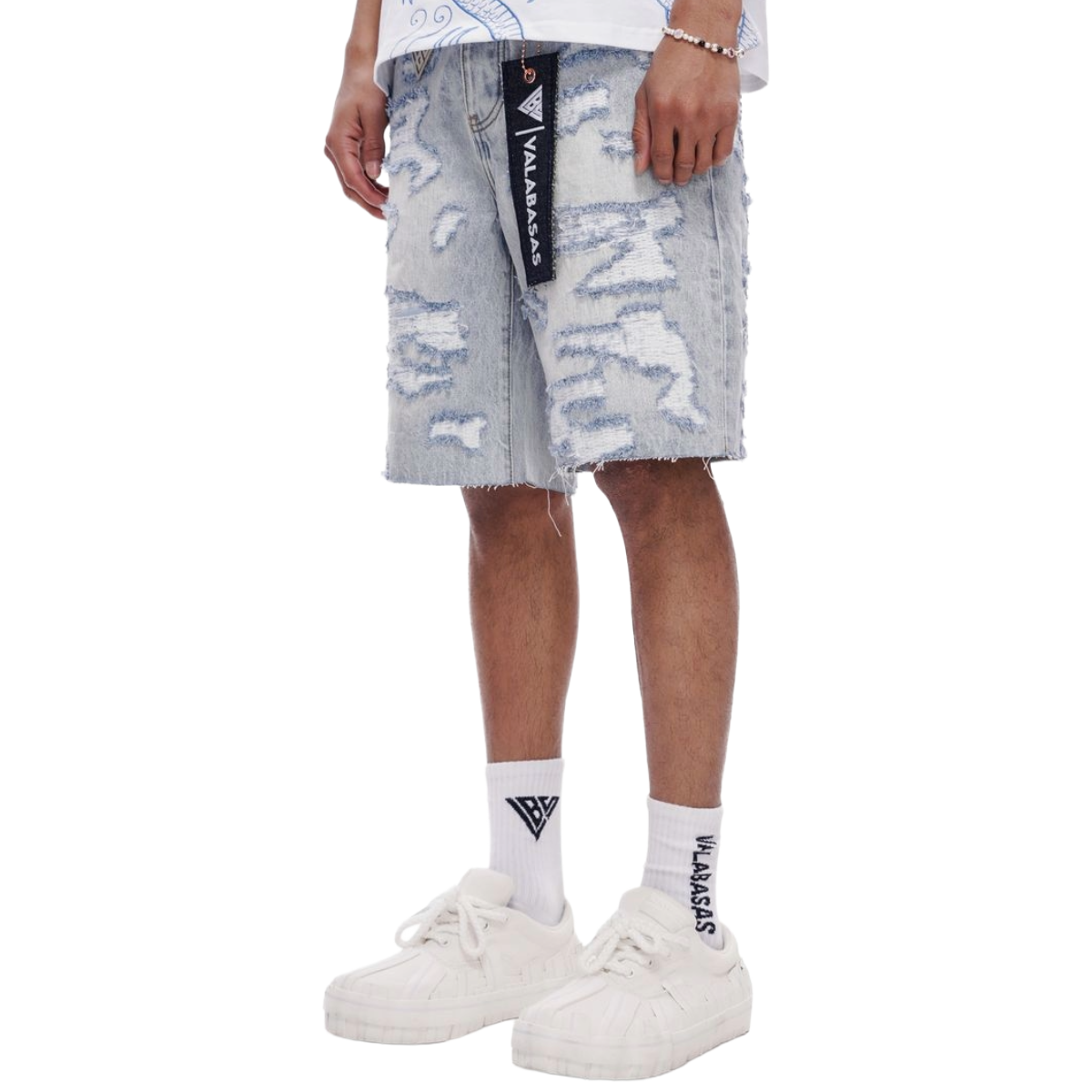 VALABASAS "INCISE" DEMIM SHORTS (LT BLUE WASH)