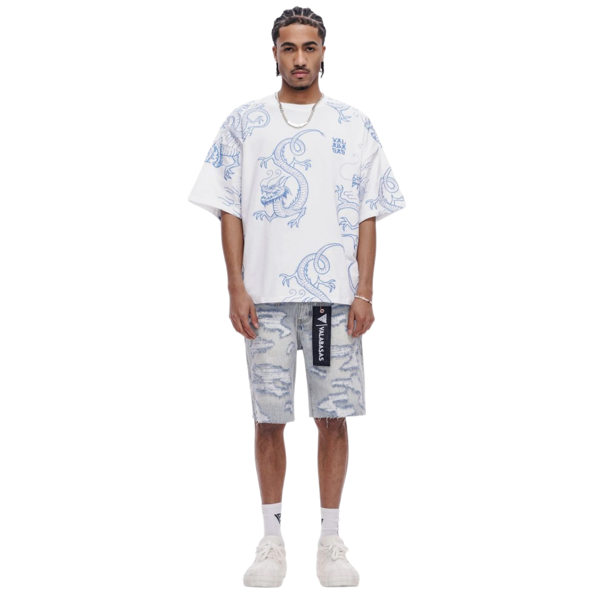VALABASAS "INCISE" DEMIM SHORTS (LT BLUE WASH)