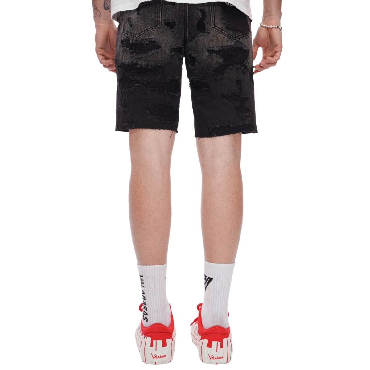 VALABASAS "INCISE" DEMIM SHORTS (DARK GREY WASH)