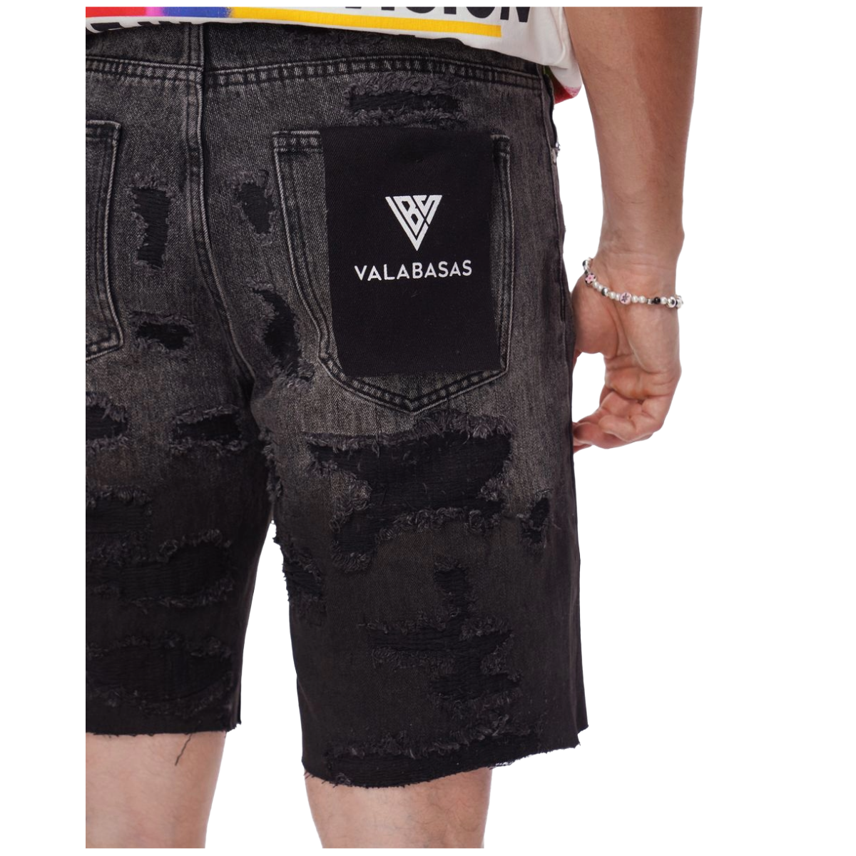 VALABASAS "INCISE" DEMIM SHORTS (DARK GREY WASH)