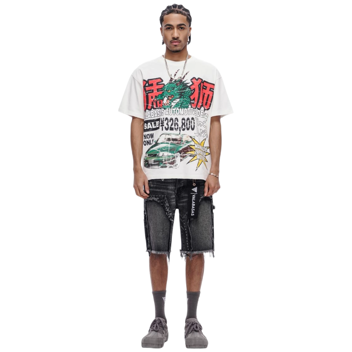 VALABASAS "RESIDENT" DEMIM SHORTS (GREY WASH)